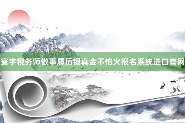 寰宇税务师做事履历锻真金不怕火报名系统进口官网