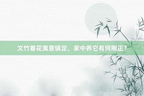 文竹着花寓意镇定，家中养它有何刚正？